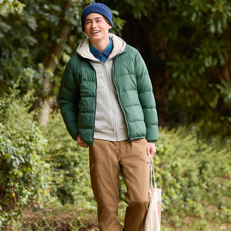 بنطال حراري HEATTECH للرجال من UNIQLO (جيوب جانبية مخملية كاجوال لربط القدمين) 459710