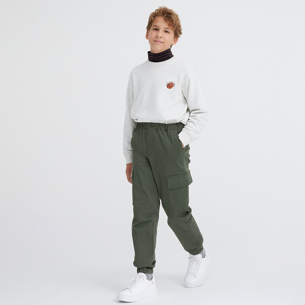 Uniqlo سترة أطفال عالية المرونة للأولاد والبنات بأكمام طويلة