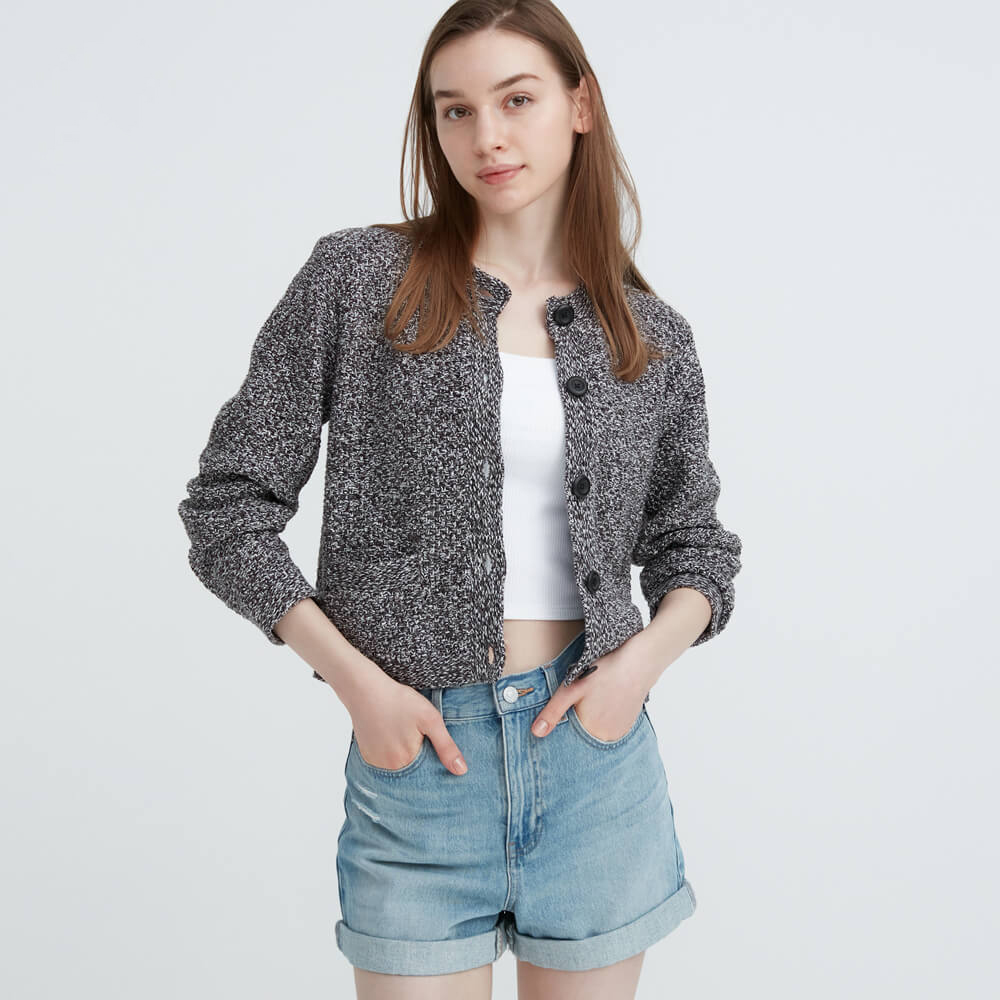 سترة قصيرة محبوكة للنساء من UNIQLO (سترة قصيرة، سترة محبوكة، وصول الخريف الجديد) 463503