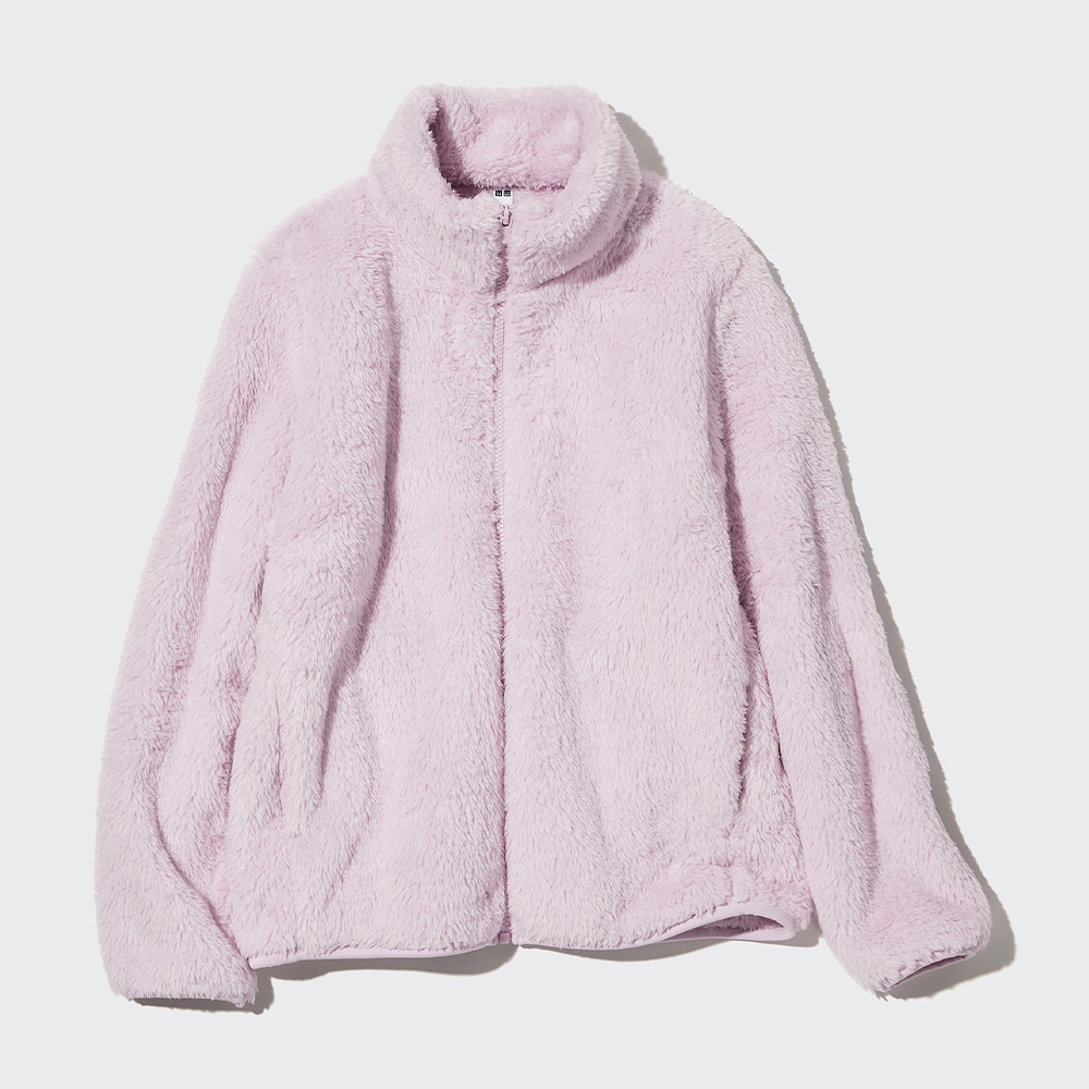 سترة نسائية طويلة مخملية من الصوف القطبي من Uniqlo (سترة طويلة الأكمام من الصوف للخريف والشتاء) 449753